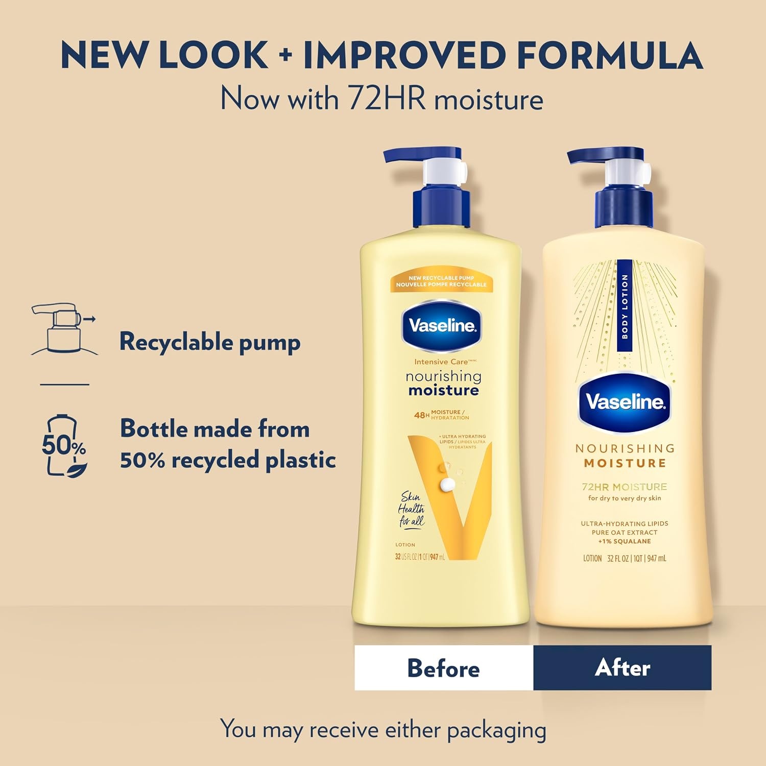 image:imageVaseline Nourishing Moisture Body Lotion for Dry Skin Oat Extract 32ozFragranced