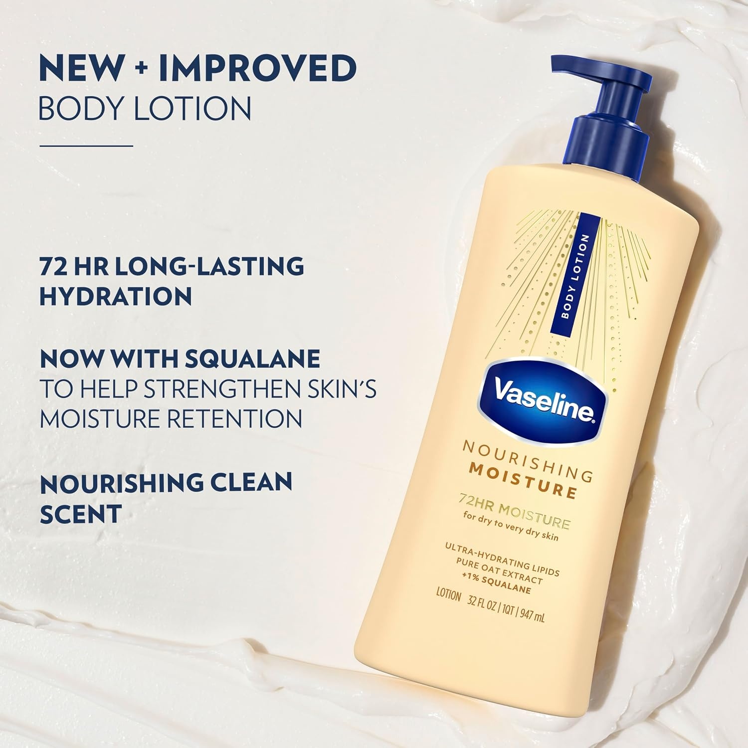 image:imageVaseline Nourishing Moisture Body Lotion for Dry Skin Oat Extract 32ozFragranced