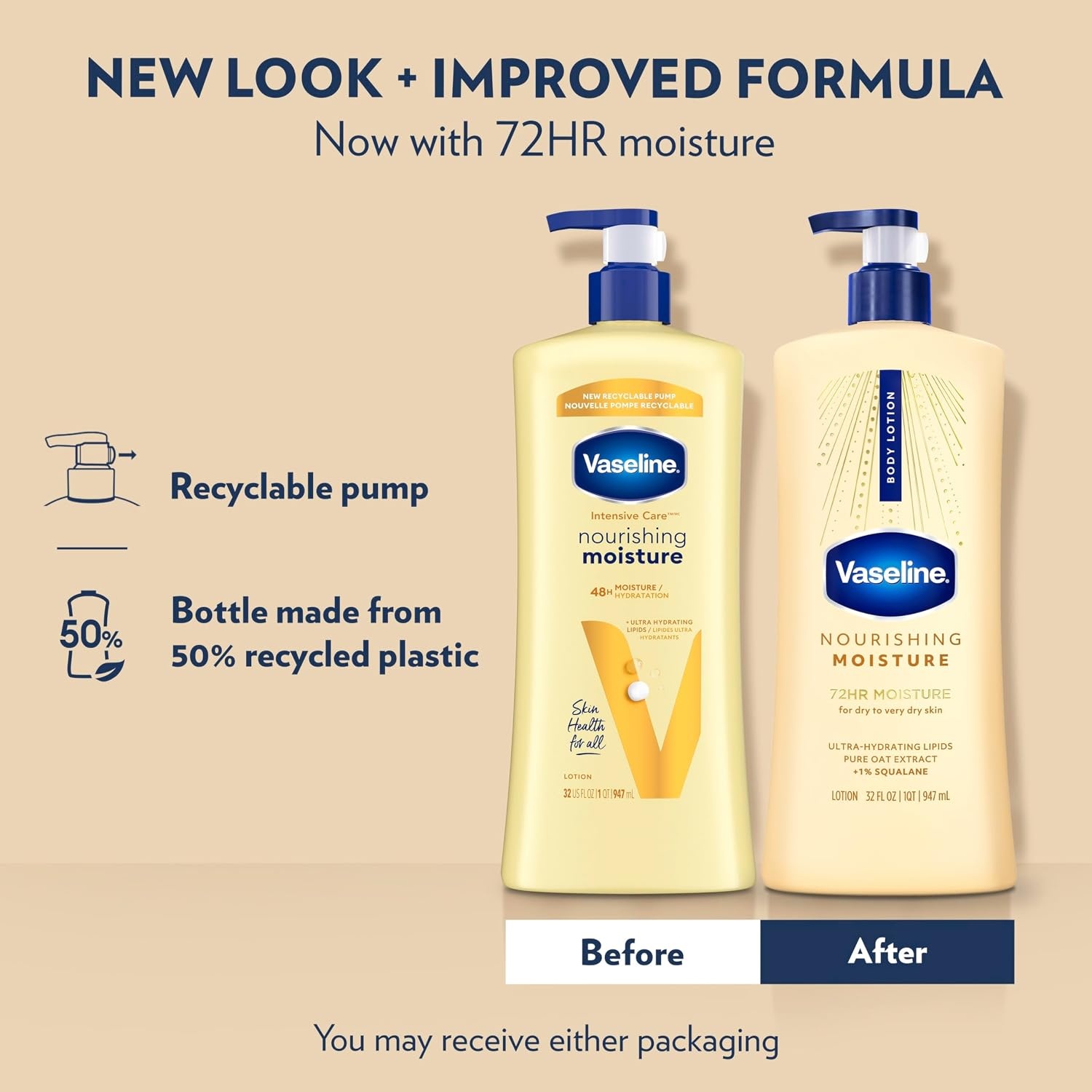 image:imageVaseline Nourishing Moisture Body Lotion for Dry Skin Oat Extract 32ozFragranced