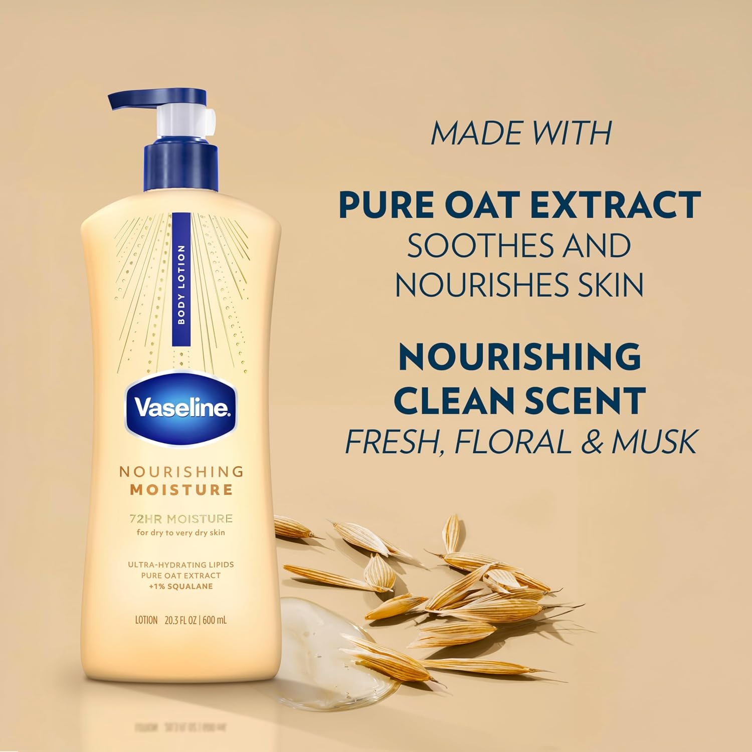 image:imageVaseline Nourishing Moisture Body Lotion for Dry Skin Oat Extract 32ozFragranced