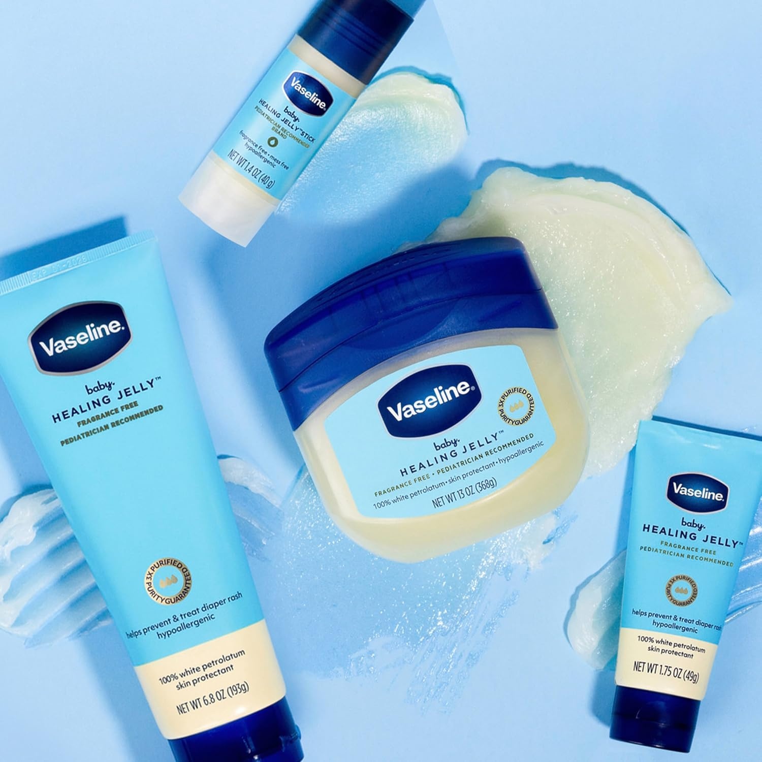 image:imageVaseline Baby Petroleum Healing Jelly Tube for Diaper Rash amp Dry Skin 68oz68 Ounce Pack of 3