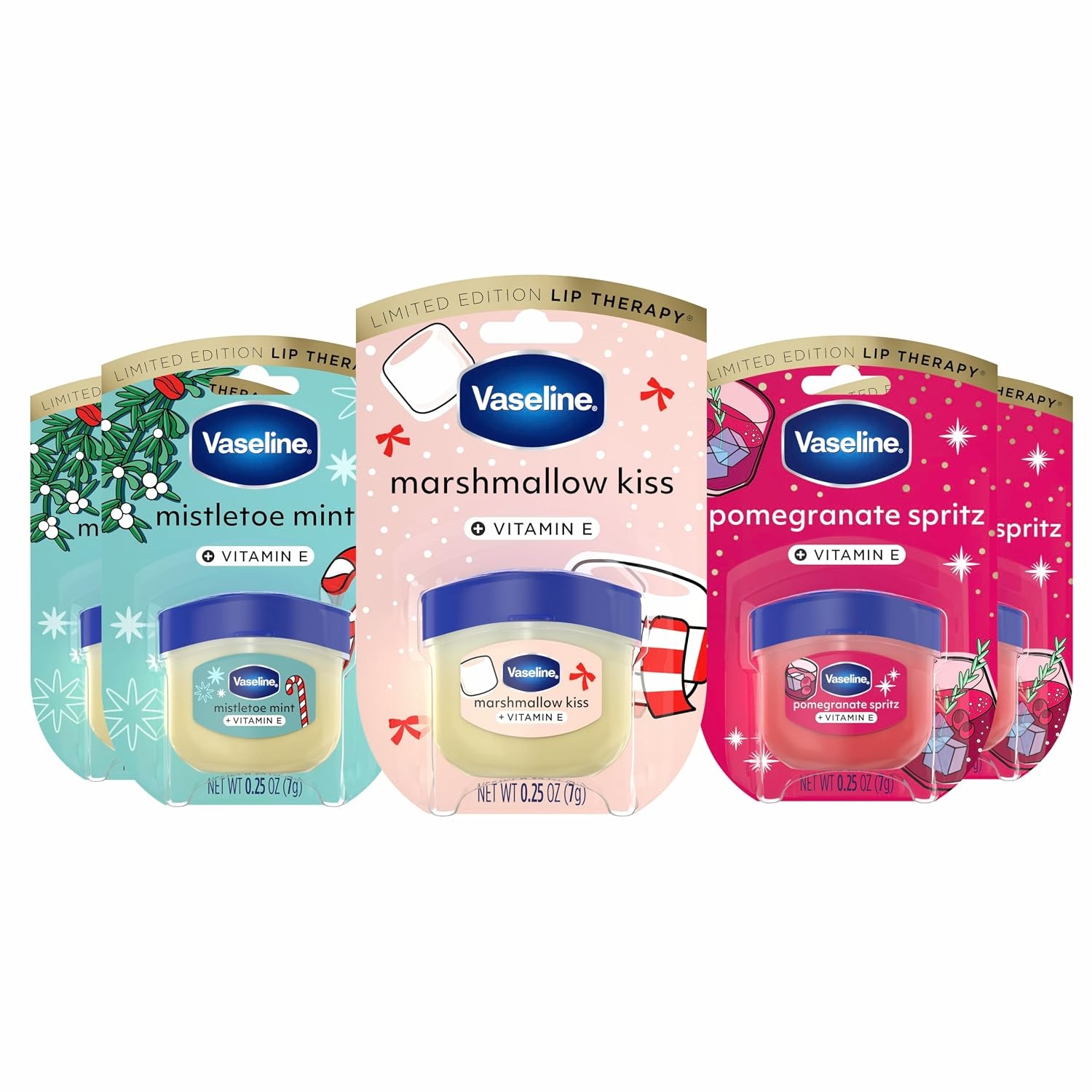 image:imageVaseline Jelly Lip Therapy Holiday Set Special Holiday Flavors 5 pack