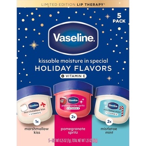 Vaseline Jelly Lip Therapy Holiday Set Special Holiday Flavors, 5 pack
